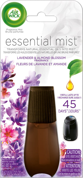 Essential Mist Refill, 1ct, Lavender and Almond Blossom, Essential Oils Diffuser, Air Freshener